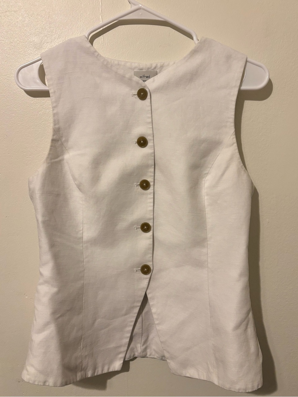 Aritzia White Linen Vest
